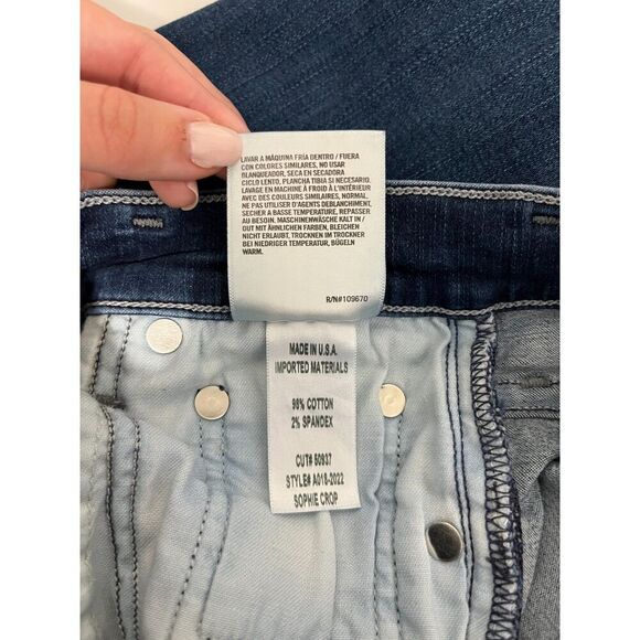 Agolde Women's Sophie High Rise Cropped Jeans Size 25 Skinny Stretch Raw Hem - Picture 5 of 10